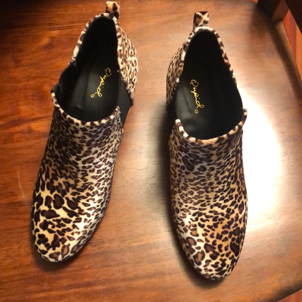Velvet Leopard Booties